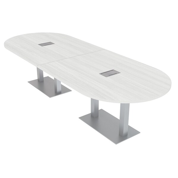 Skutchi Designs 45 in W, 120 in L, 29 in H, Engineered Wood Top, White HAR-RAC-46x119-DOU-ELEC-WHCYPRESS - main